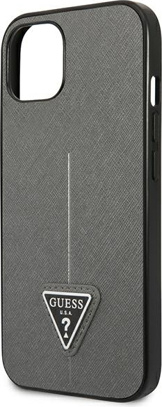 Guess GUHCP13SPSATLG Apple iPhone 13 mini silver hardcase Saffiano Triangle Logo