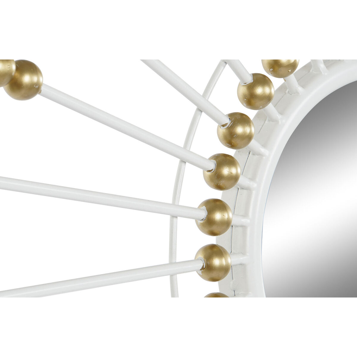 Wall mirror Home ESPRIT White Golden Metal Crystal 80 x 2,5 x 80 cm