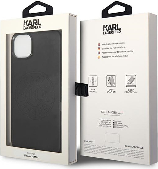 Karl Lagerfeld KLHCP14MFWHK Apple iPhone 14 Plus hardcase black Leather Perforated Logo