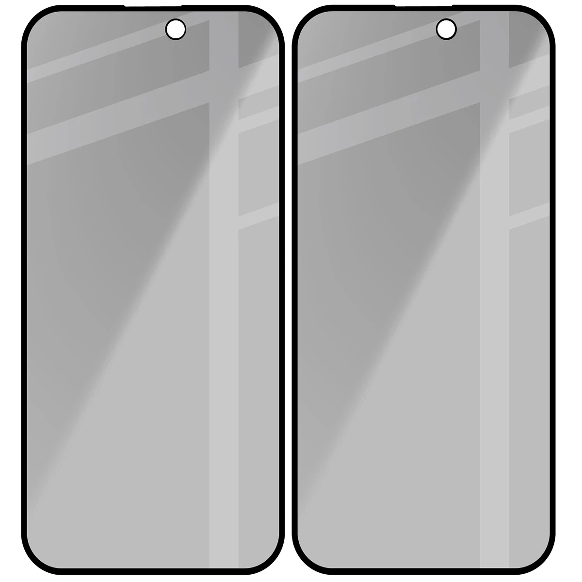 Prywatyzujące szkło hartowane Bizon Glass Edge Shadow Duo do do Apple iPhone 15 / 16 przyciemniane z czarną ramką [2 PACK]