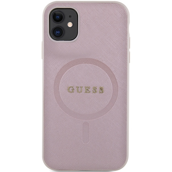 Guess GUHMN61PSAHMCP Apple iPhone 11/XR hardcase Saffiano MagSafe pink