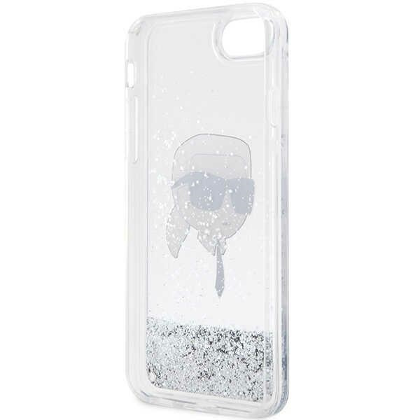 Karl Lagerfeld KLHCI8LNKHCH Apple iPhone SE 2022/SE 2020/8/7 silver hardcase Glitter Karl Head