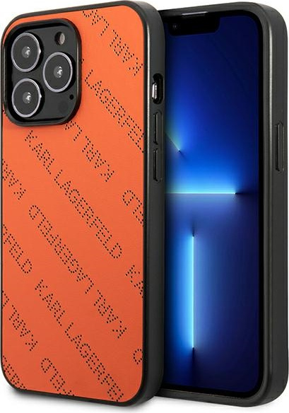 Karl Lagerfeld KLHCP13XPTLO Apple iPhone 13 Pro Max hardcase orange Perforated Allover