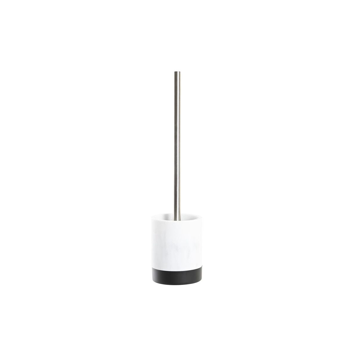 Toilet Brush DKD Home Decor 10 X 10 X 37,4 CM Black Stainless steel White Resin Marble 10 x 10 x 41 cm