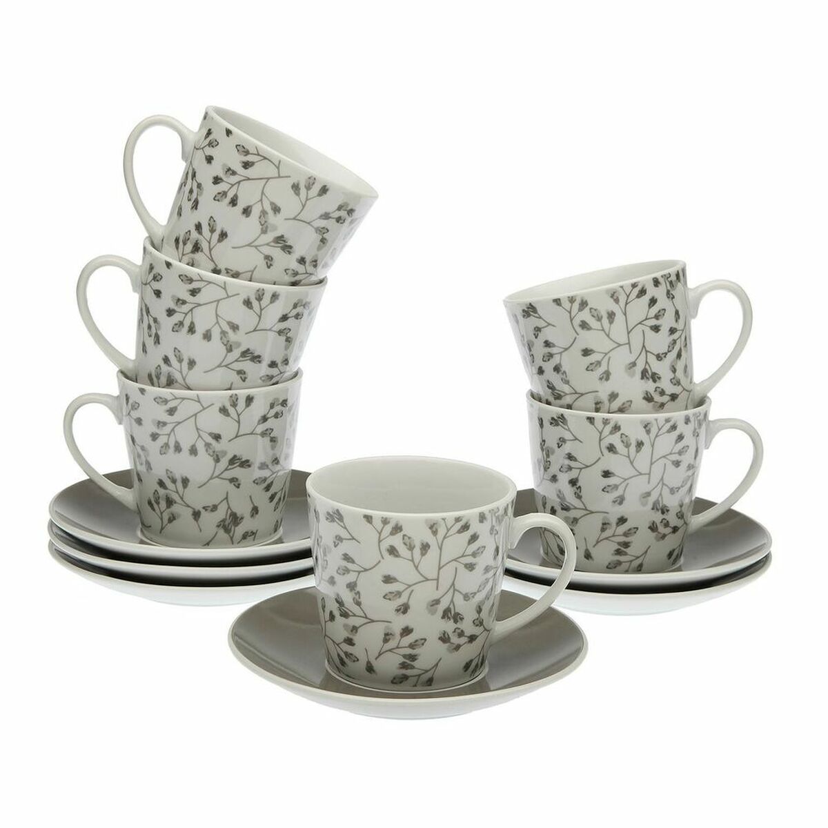 Set of Mugs with Saucers Versa Oxford Porcelain (12 pcs)