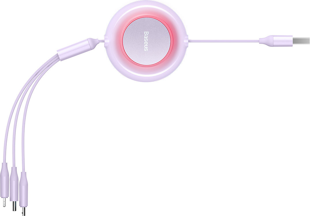 Baseus Bright Mirror 2 3in1 USB-A - microUSB + Lightning + USB-C 3.5A 1.1m purple
