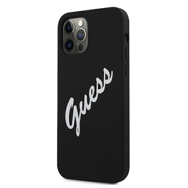 Guess GUHCP12LLSVSBW Apple iPhone 12 Pro Max black white hardcase Silicone Vintage