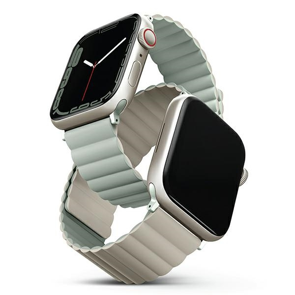 UNIQ Revix strap Apple Watch 4/5/6/7/8/SE/SE2/9/10 40/41/42mm Reversible Magnetic green-beige/sage-beige