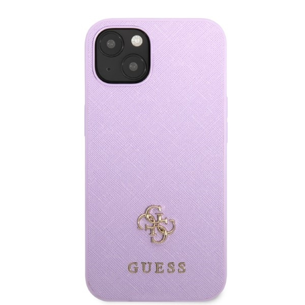 Guess GUHCP13SPS4MU Apple iPhone 13 mini purple hardcase Saffiano 4G Small Metal Logo