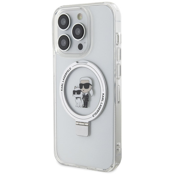 Karl Lagerfeld KLHMP13XHMRSKCH Apple iPhone 13 Pro Max hardcase Ring Stand Karl&Choupettte MagSafe white