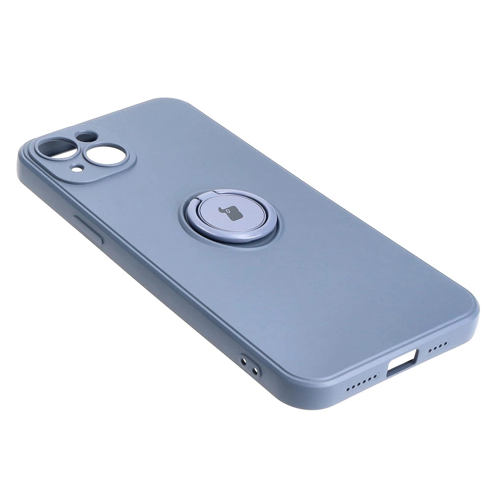 Bizon Case Silicone Ring Sq Apple iPhone 15 Plus grey