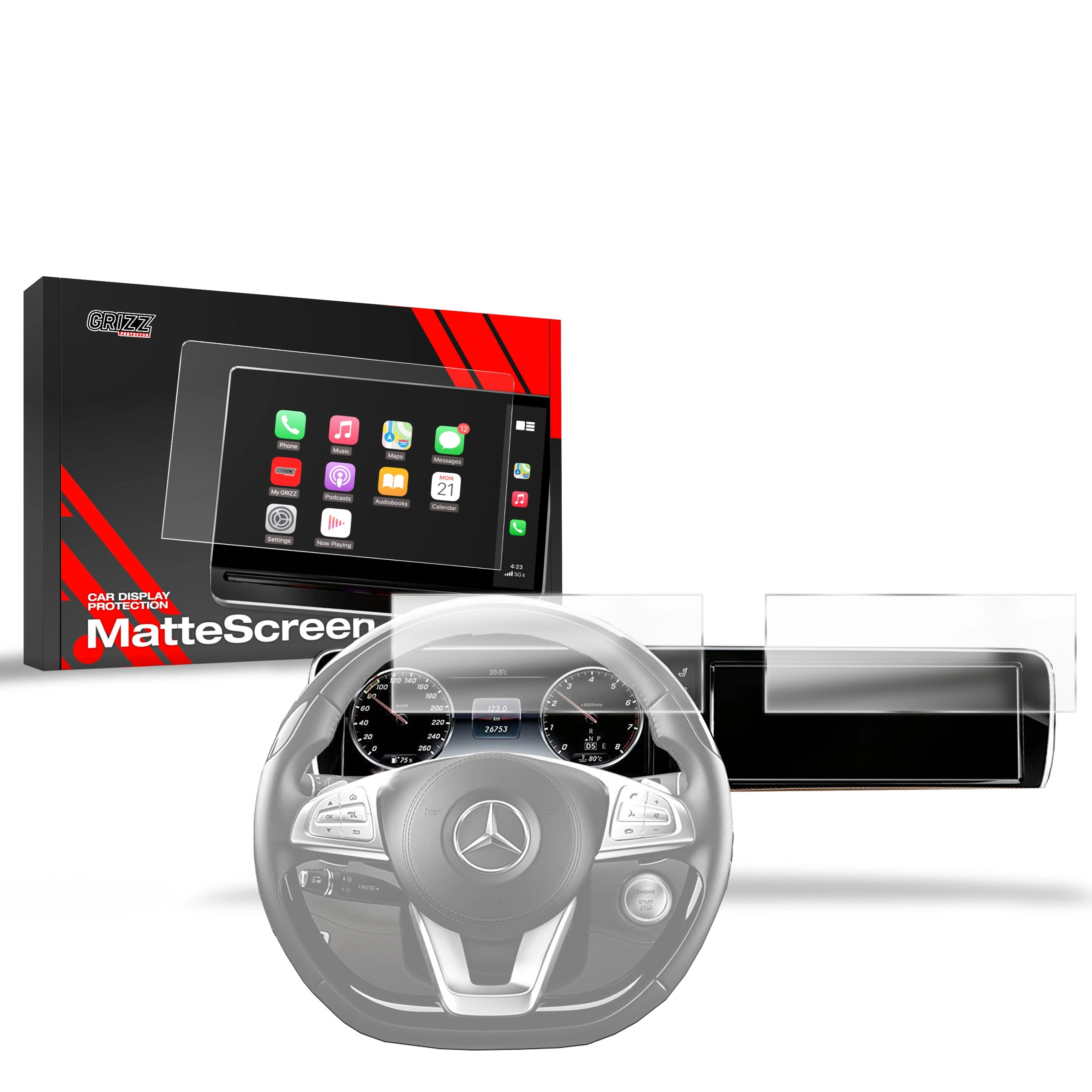 Matte GrizzGlass CarDisplay Protection Mercedes S Klasa W222 Przedlift 2013-2017 [2in1]