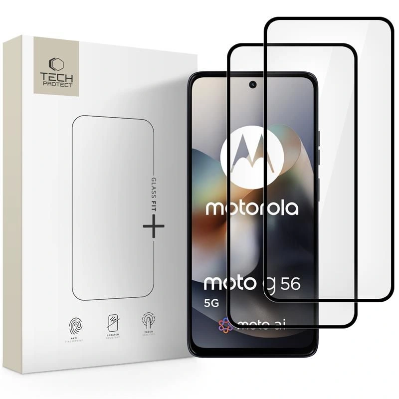 Szkło hartowane Tech-Protect Glass Fit+ Motorola Moto G56 5G Black [2 PACK]