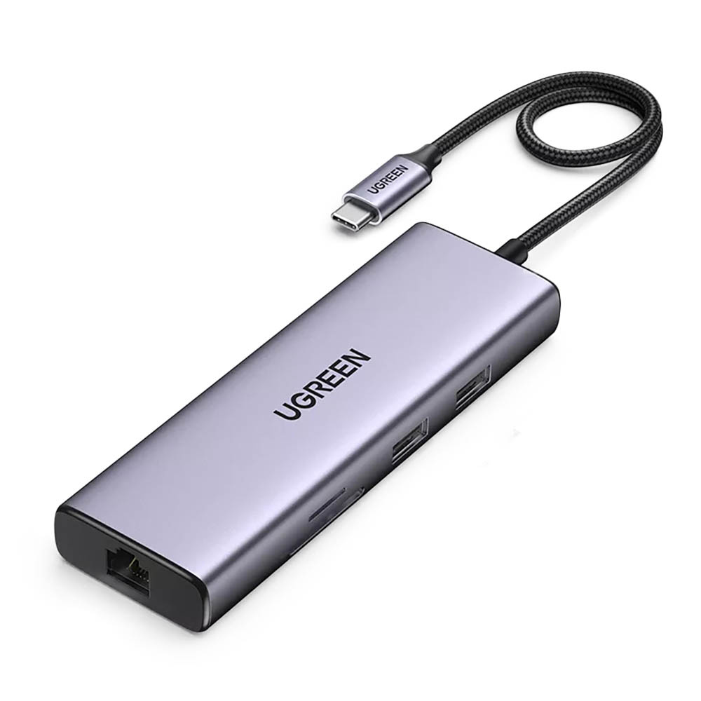 UGREEN CM511 Hub 5w1, USB-C to HDMI 1.4, 3xUSB-A , USB-C, PD, 100W (grey)