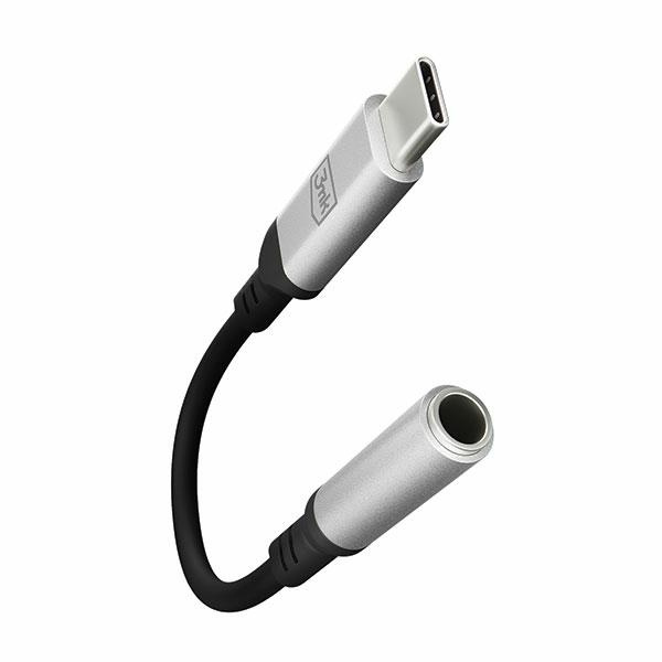 3MK Audio Adapter USB-C/mini jack 3,5 mm black