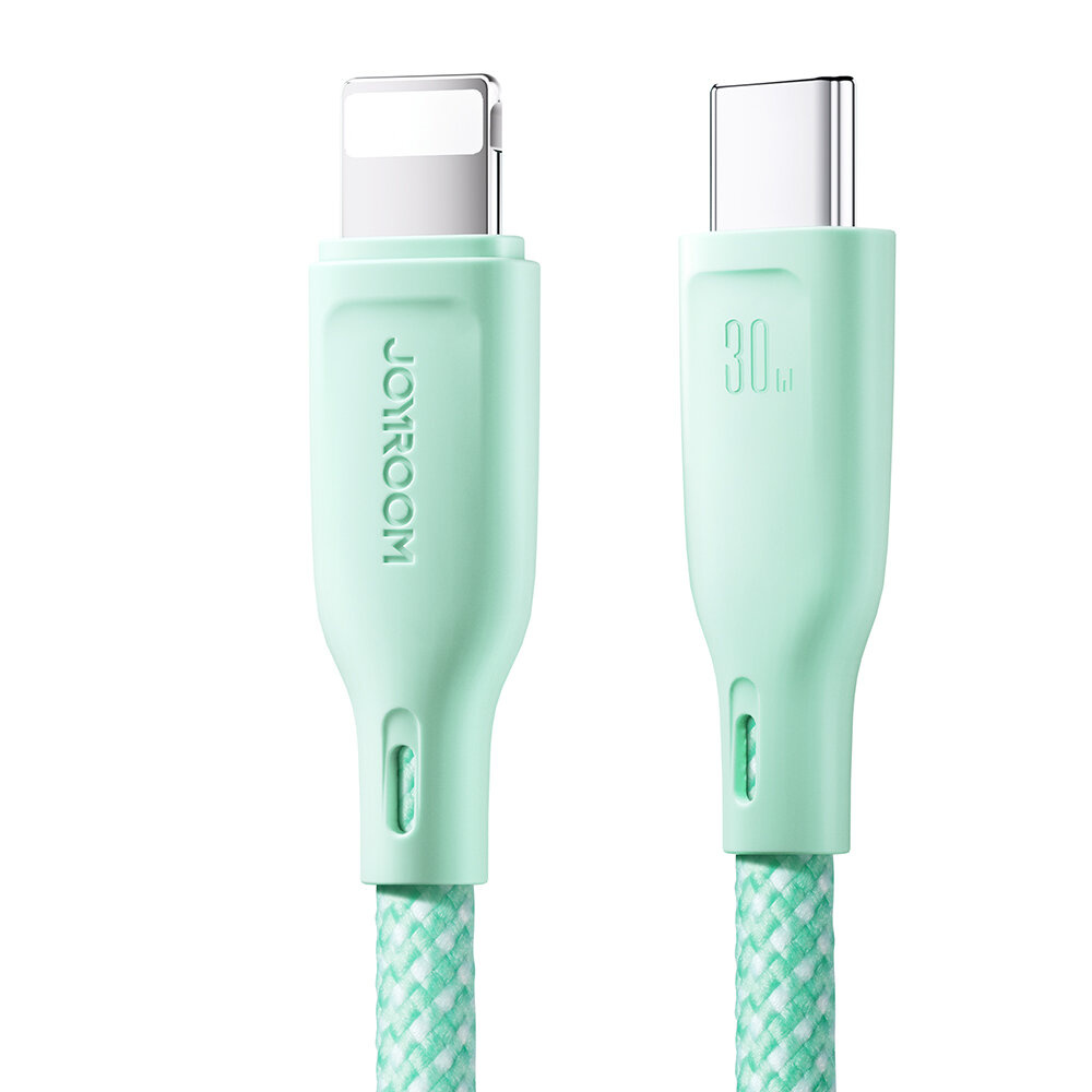 Joyroom Multi-Color Series SA34-AC6 USB-A / USB-C 100W cable 1m green