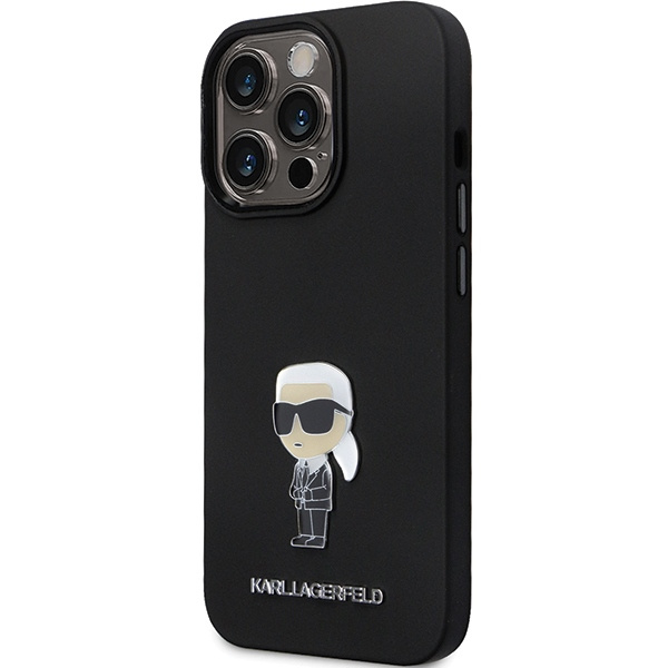 Karl Lagerfeld KLHCP13XSMHKNPK iPhone 13 Pro Max Silicone Ikonik Metal Pin black