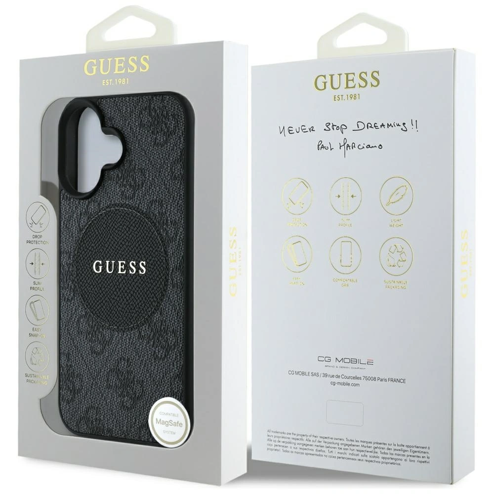 Guess 4G Circle Classic Logo MagSafe Apple iPhone 16 black