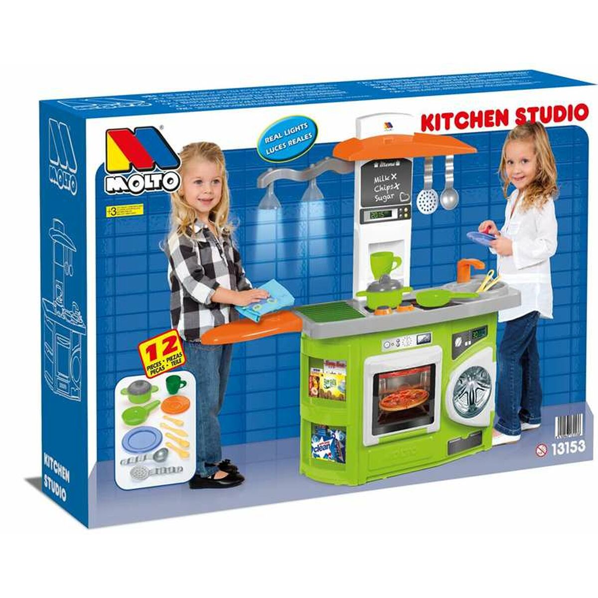 Toy kitchen Moltó K Kitchen Studio 80 x 28 x 82 cm 12 Pieces 13153