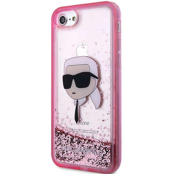 Karl Lagerfeld KLHCI8LNKHCP Apple iPhone SE 2022/SE 2020/8/7 pink hardcase Glitter Karl Head