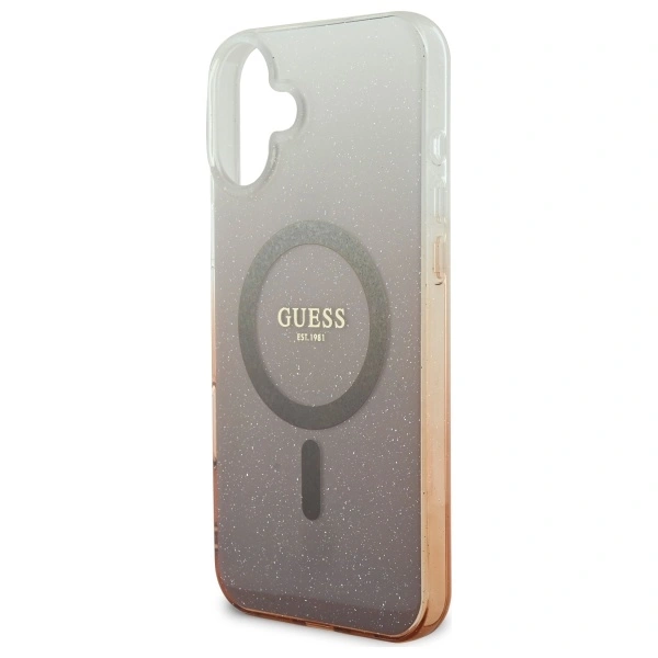 Guess GUHMP16MHGRCELW Apple iPhone 16 Plus hardcase IML Glitter Gradient MagSafe brown