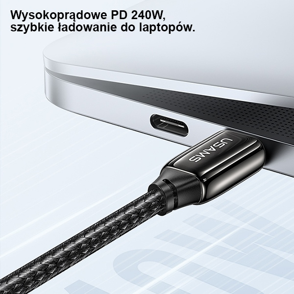 USAMS Cable U82 USB-C na-USB-C 1.2m 240W PD 3.1 Fast Charging black SJ580USB01 (US-SJ580)