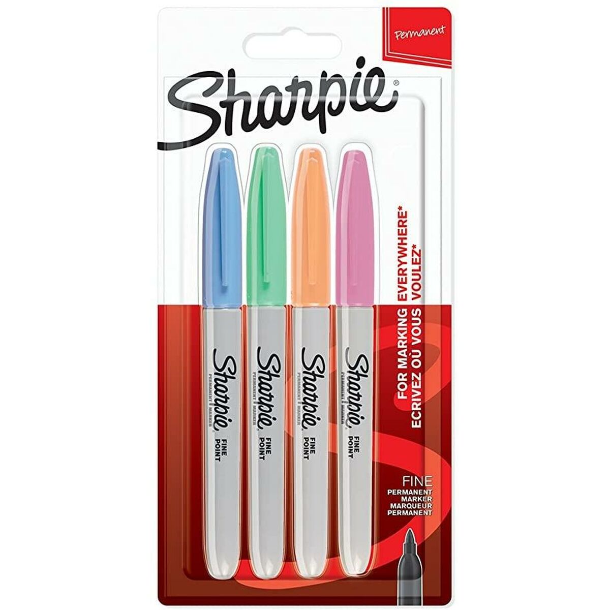 Set of Felt Tip Pens Sharpie Multicolour 4 Pieces 0,9 mm (3 Units)