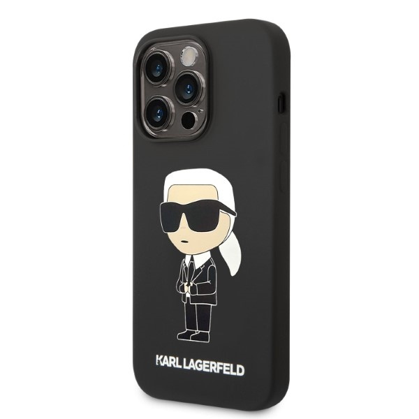 Karl Lagerfeld KLHMP14XSNIKBCK Apple iPhone 14 Pro Max hardcase black Silicone NFT Ikonik Magsafe