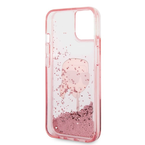 Karl Lagerfeld KLHCP14MLNKHCP Apple iPhone 14 Plus pink hardcase Glitter Karl Head