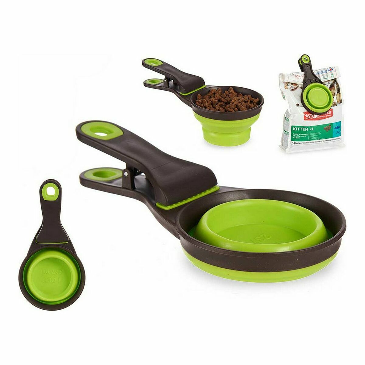 Measuring spoon 3-in-1 Grey Green (237 ml) (24 Units)