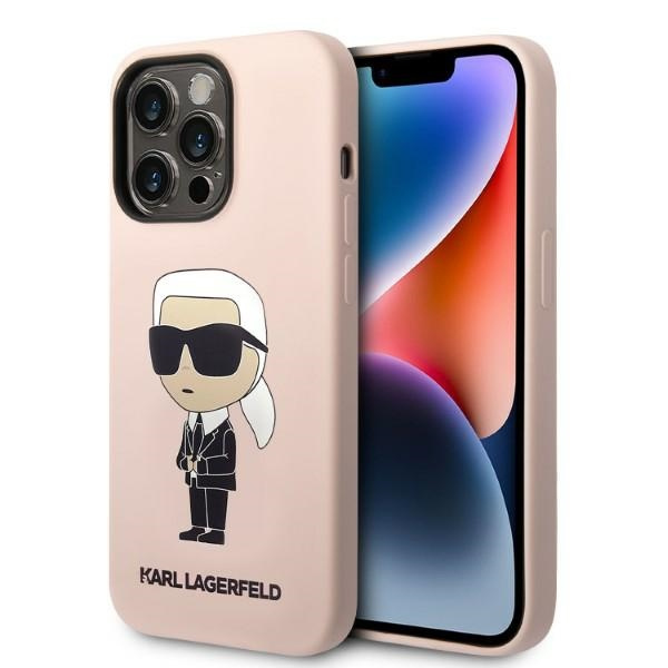 Karl Lagerfeld KLHMP14XSNIKBCP Apple iPhone 14 Pro Max hardcase pink Silicone NFT Ikonik Magsafe