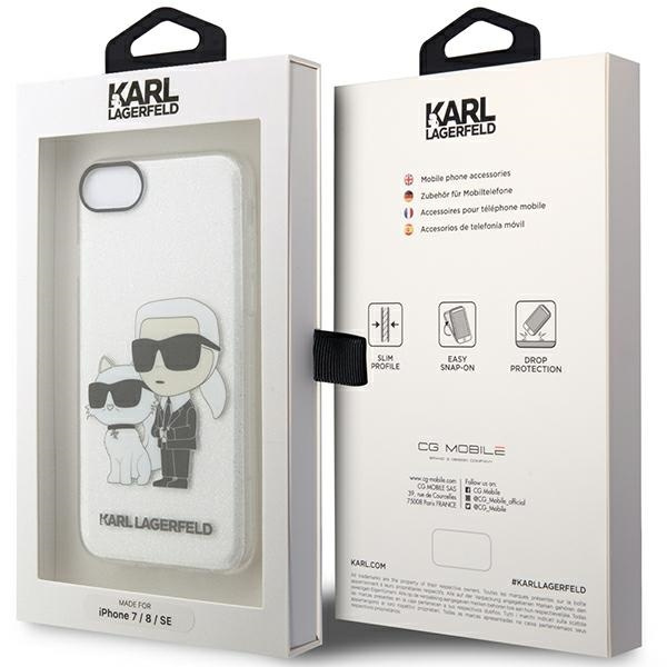 Karl Lagerfeld KLHCI8HNKCTGT Apple iPhone SE 2022/SE 2020/8/7 transparent hardcase Gliter Karl&Choupette