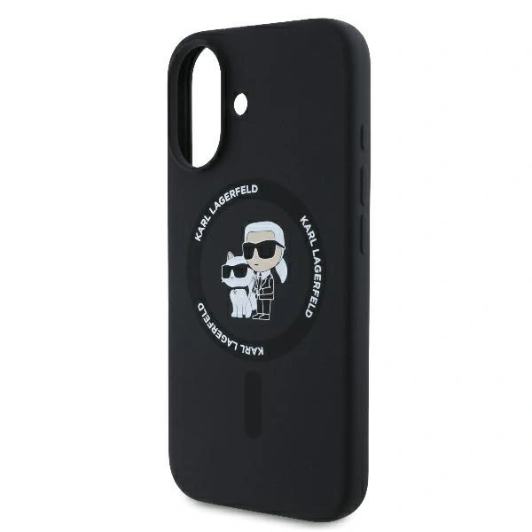 Karl Lagerfeld KLHMP16MSCMKCRHK Apple iPhone 16 Plus hardcase Silicone Karl&Choupette Ring MagSafe black