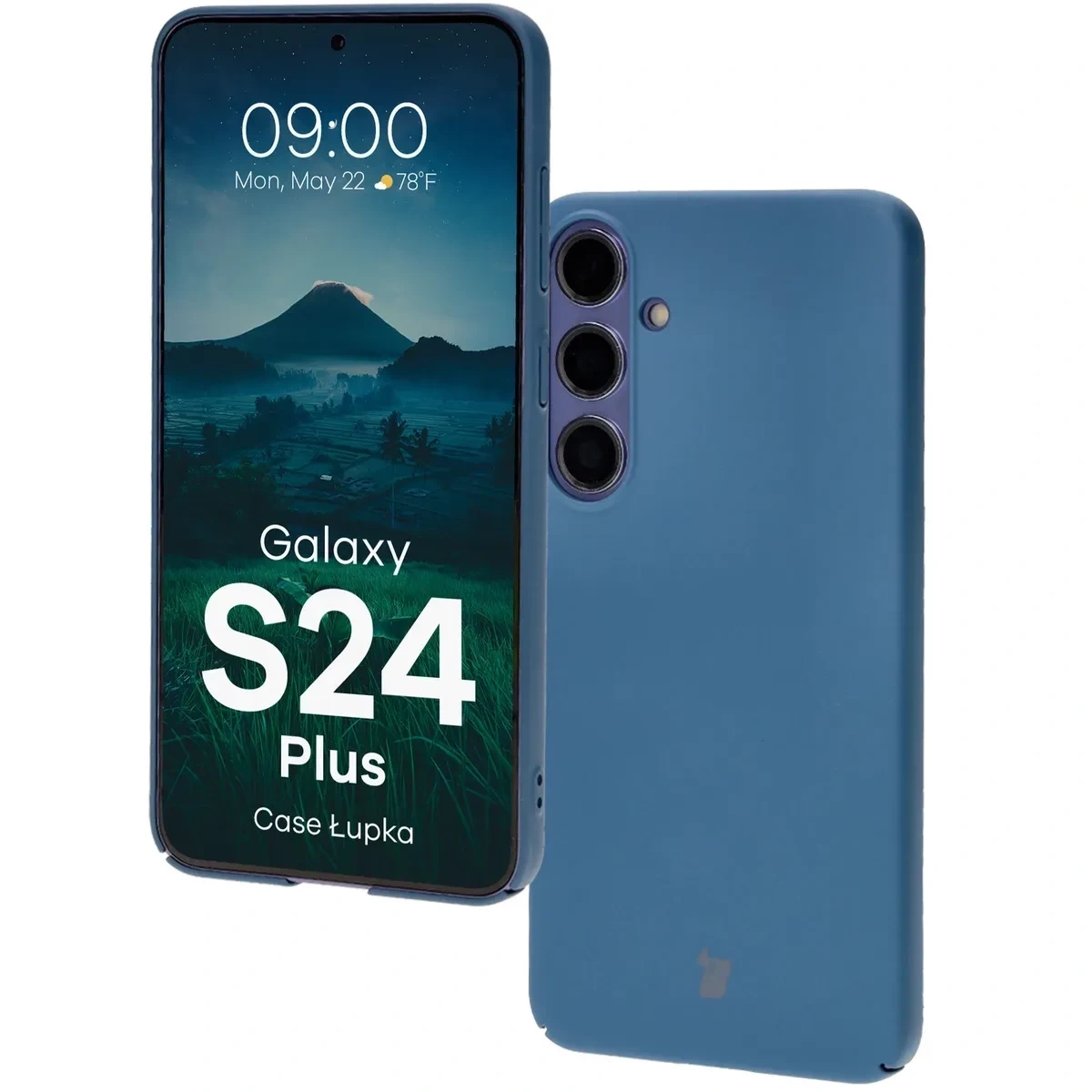 Etui Bizon Case Łupka do Samsung Galaxy S24+ Plus niebieskie
