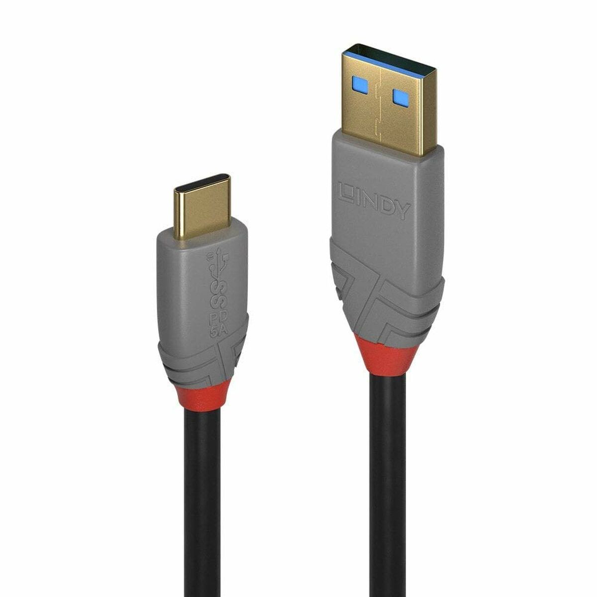 USB A to USB C Cable LINDY 36910 50 cm Black