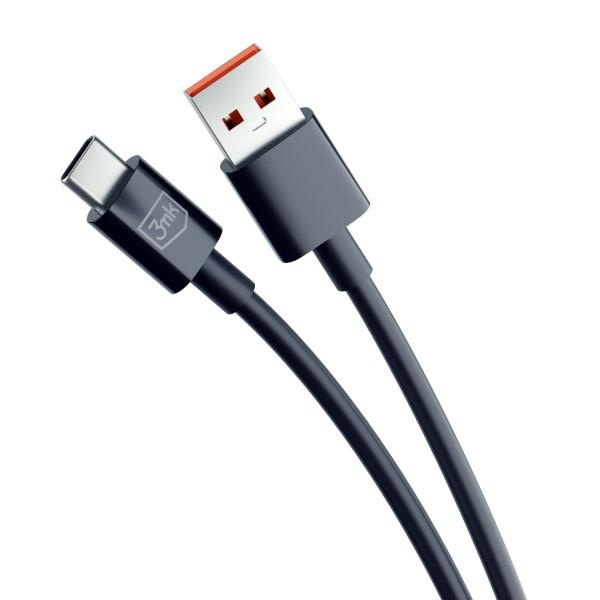 3MK cable Hyper USB-A / USB-C 1.2m 5A black