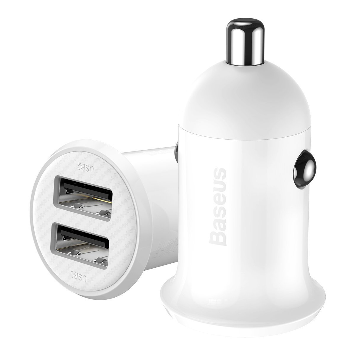 Baseus Grain Pro 2x USB-A Car Charger 4.8A (white)