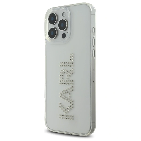 Karl Lagerfeld KLHCP16XHKLSTDCT Apple iPhone 16 Pro Max hardcase IML Rhinestones Logo transparent
