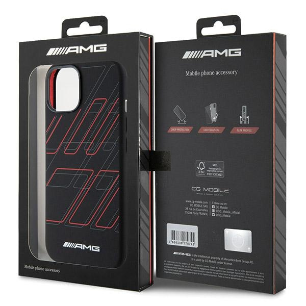 AMG AMHMP15S23SSPK Apple iPhone 15 / 14 / 13 hardcase Silicone Large Rhombuses Pattern MagSafe black