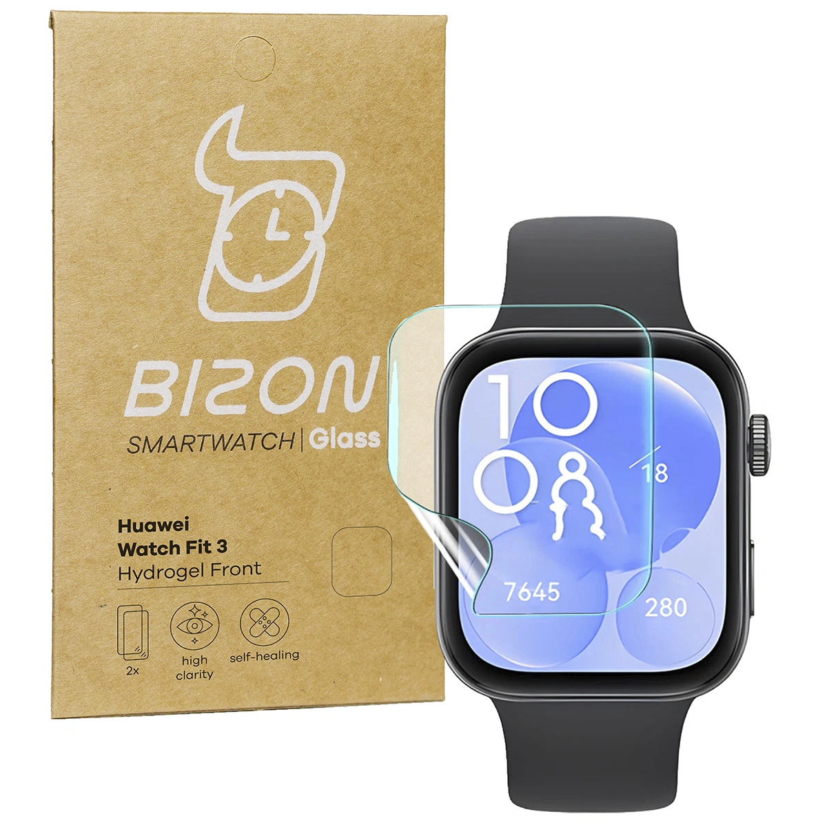 Bizon Glass Watch Hydrogel Huawei Watch Fit 3 [2 PACK]