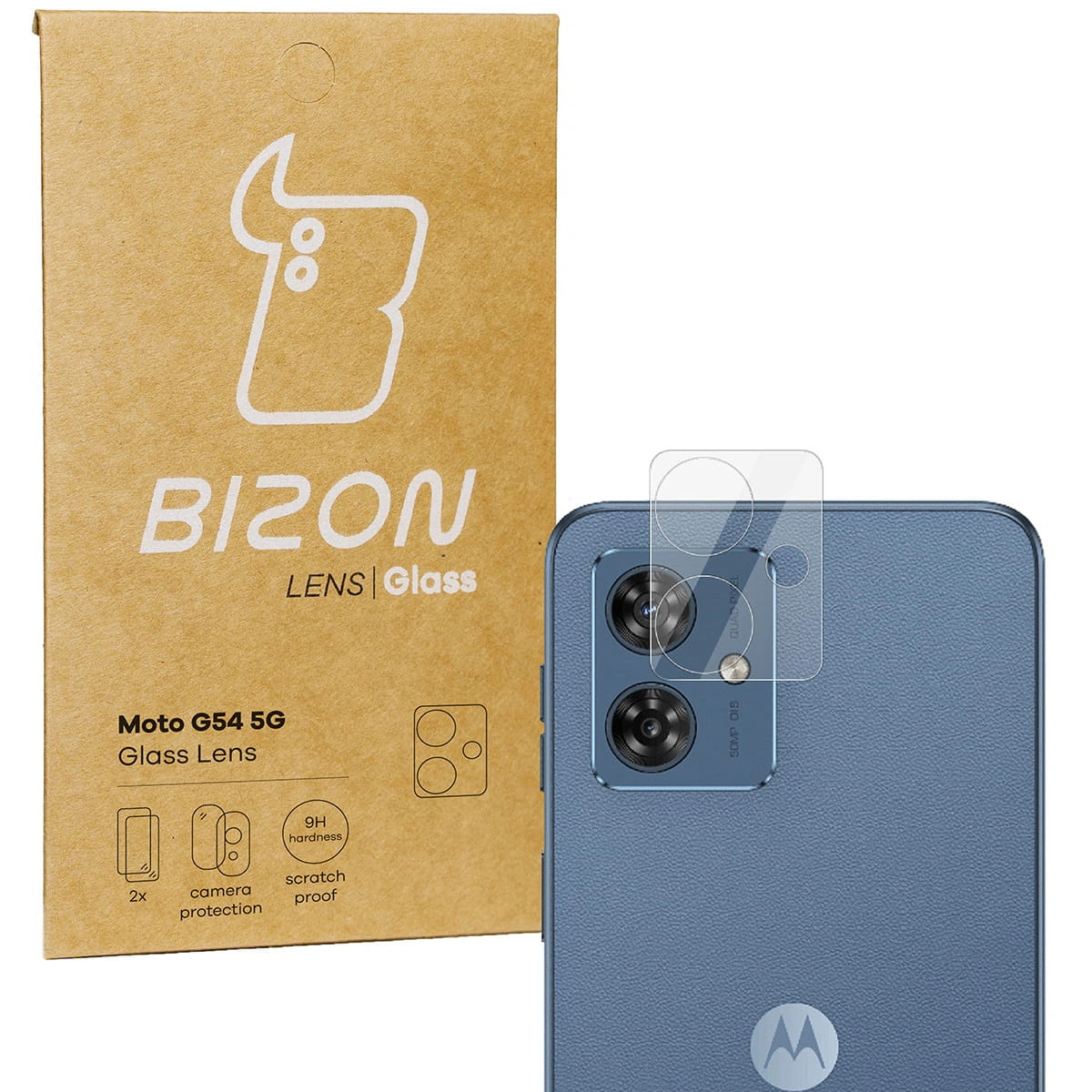 Bizon Glass Lens Motorola Moto G54 5G [2 PACK]