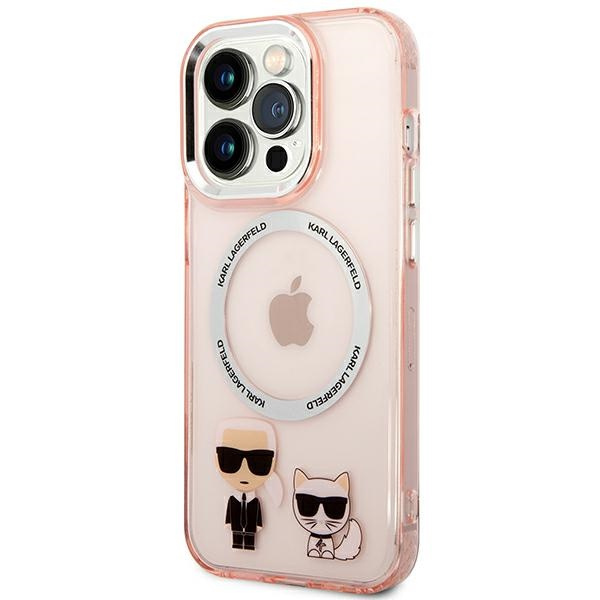 Karl Lagerfeld KLHMP14XHKCP Apple iPhone 14 Pro Max hardcase pink Karl & Choupette Aluminium Magsafe