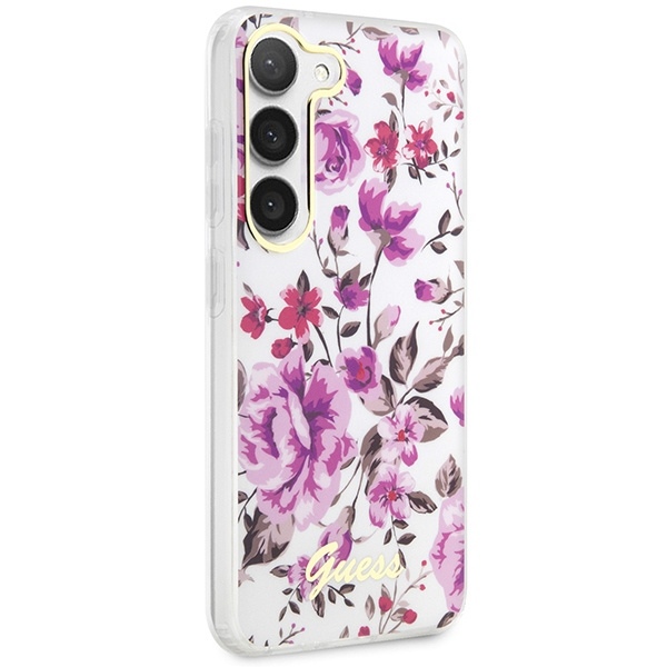 Guess GUHCS23SHCFWST Samsung Galaxy S23 white hardcase Flower Collection