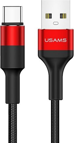 USAMS Nylon Cable U5 2A USB-C red 1,2m SJ221TC02 (US-SJ221)