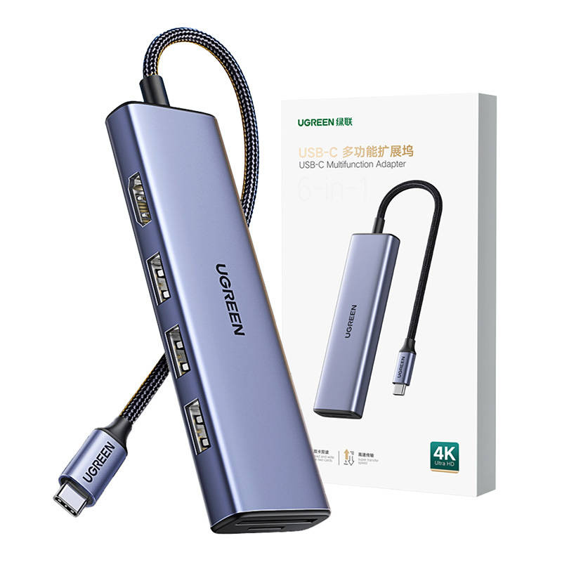 UGREEN CM511 HUB USB-C to HDMI adapter, 3xUSB-A 3.0, SD/TF