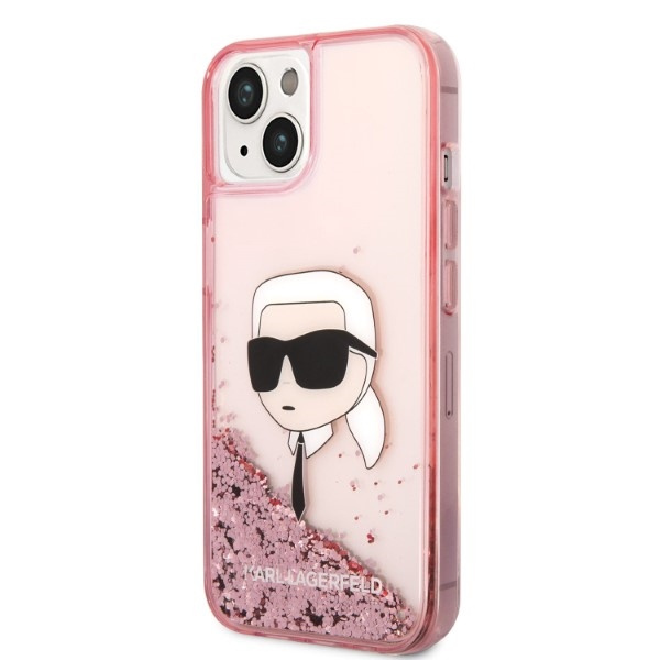Karl Lagerfeld KLHCP14MLNKHCP Apple iPhone 14 Plus pink hardcase Glitter Karl Head