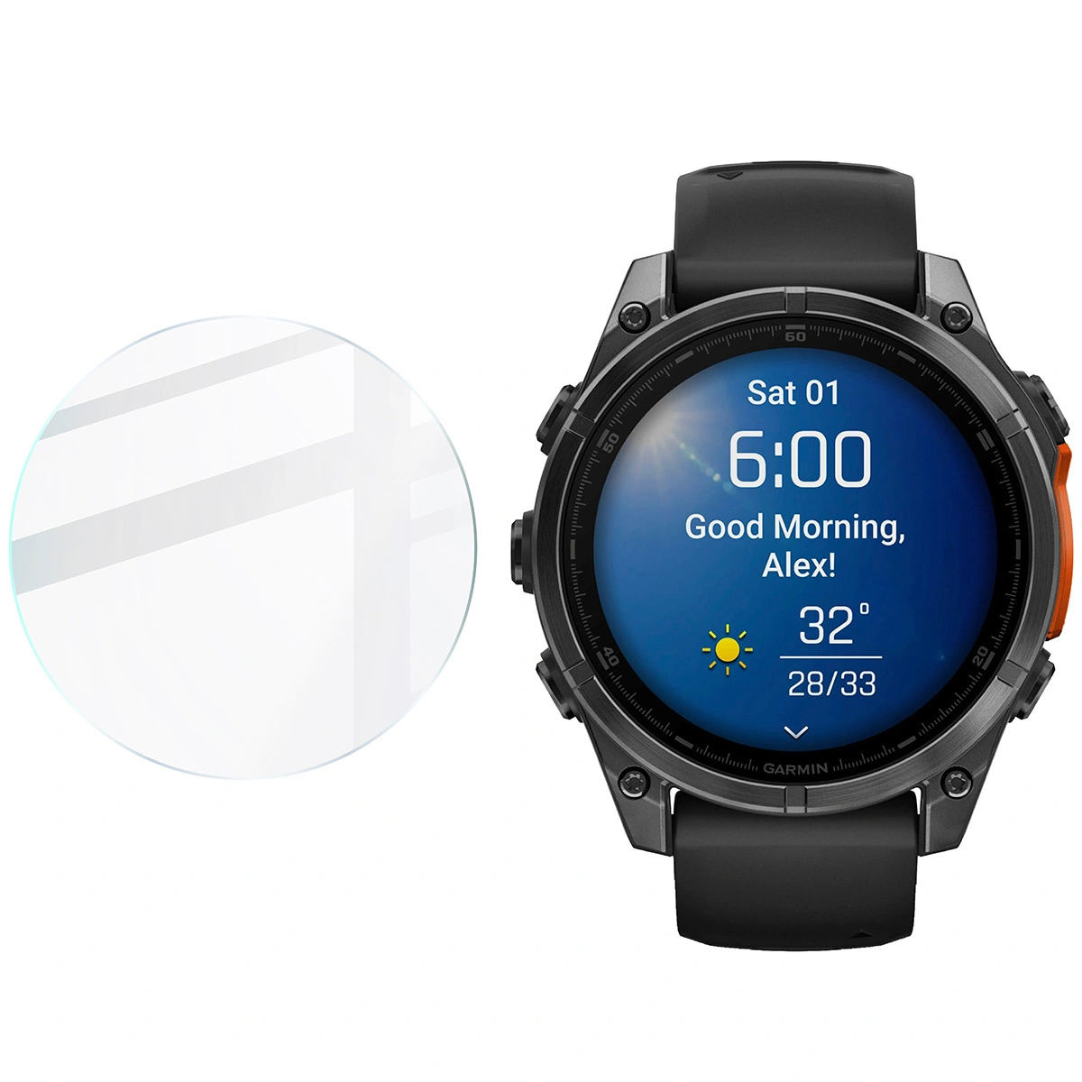 Bizon Glass Watch Clear Garmin Fenix 8 AMOLED 47 mm