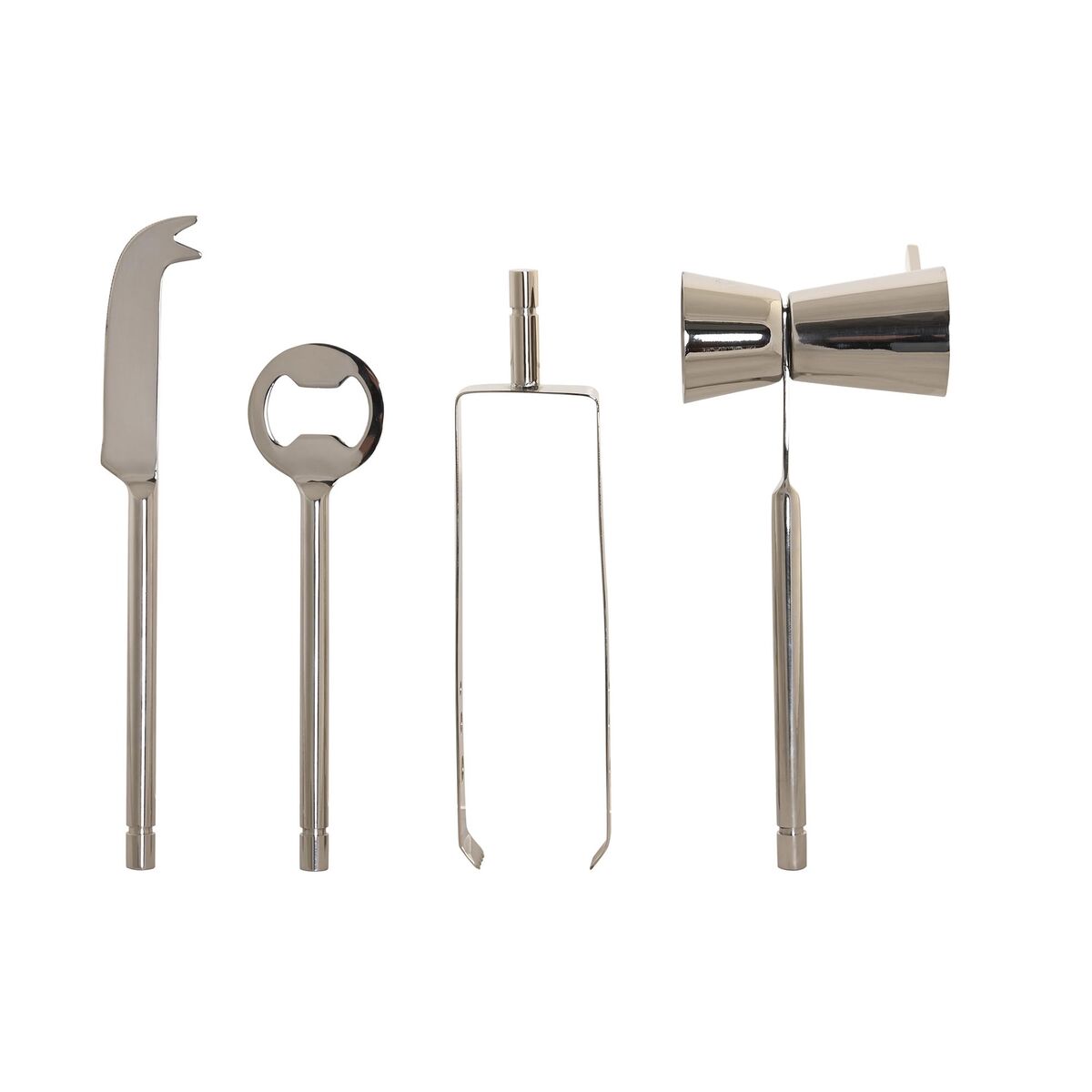 Cocktail Set DKD Home Decor 25,5 x 9 x 30 cm Natural Silver Stainless steel Acacia