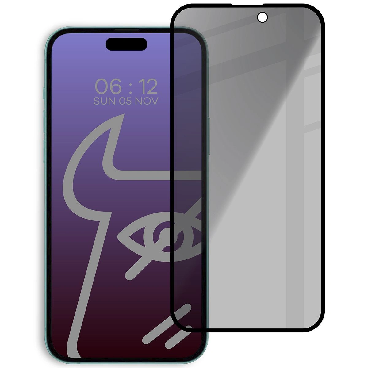 Bizon Glass Edge Shadow Apple iPhone 15 Plus tinted with a black frame