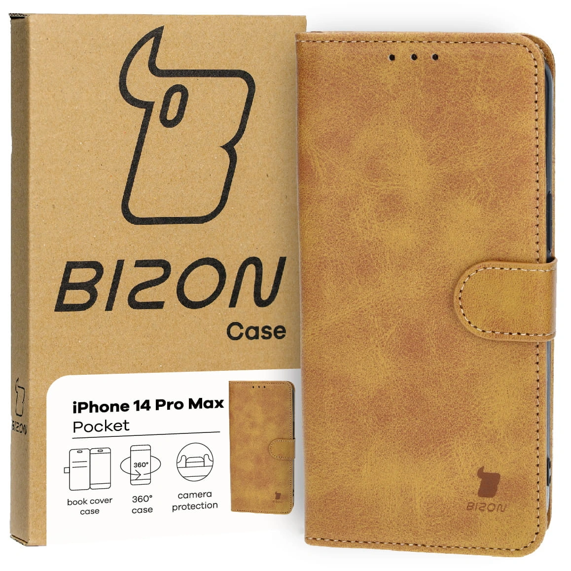 Bizon Case Pocket Apple iPhone 14 Pro Max brown